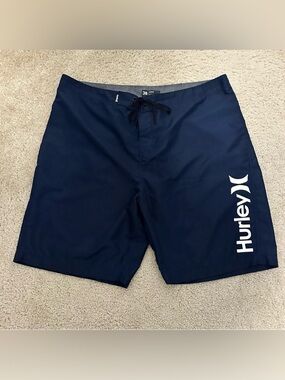 Hurley Men’s Board‎ shorts Swim Trunks Size 38 in Navy EUC